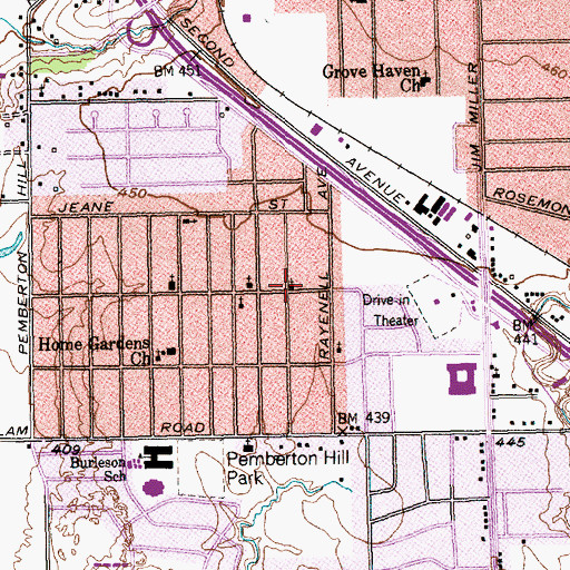 Topographic Map of Church Where Jesus is Lord, TX