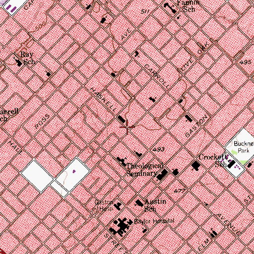 Topographic Map of City Church International, TX