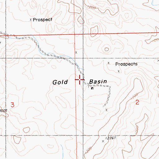 Topographic Map of Gold Basin, CA