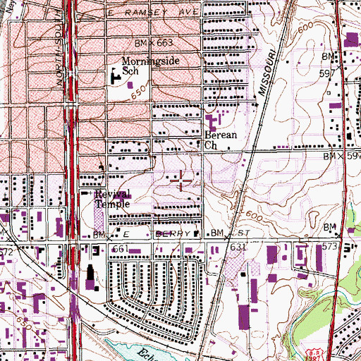 Topographic Map of City of Refuge Church, TX
