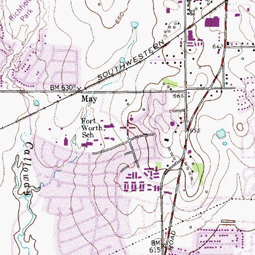 Topographic Map of College Hill Church of Christ, TX