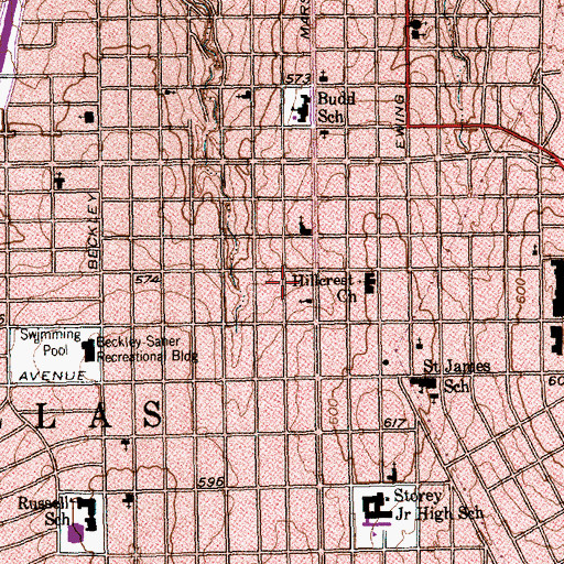 Topographic Map of Community Church of God in Christ, TX