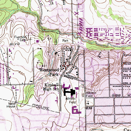 Topographic Map of Community First Baptist Church, TX