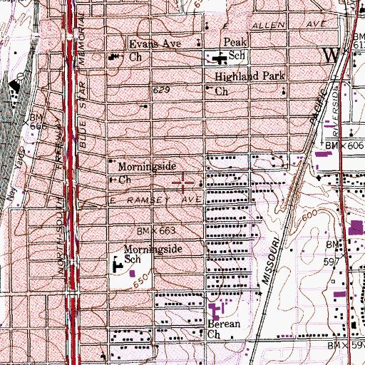 Topographic Map of Community Missionary Baptist Church, TX