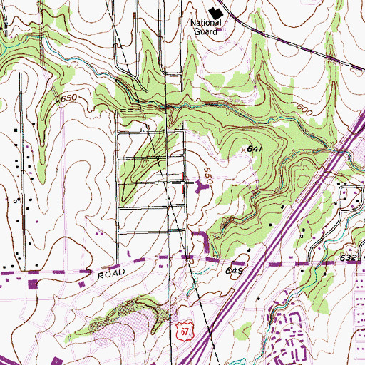 Topographic Map of Concord Baptist Church, TX