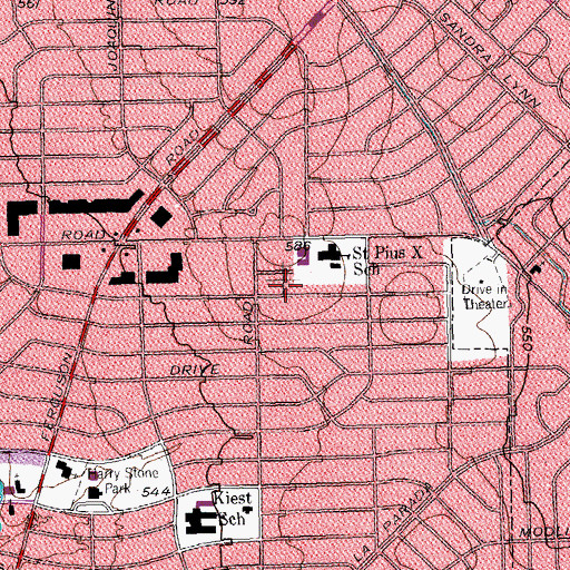 Topographic Map of Cong Doan Thanh Phero Dallas, TX