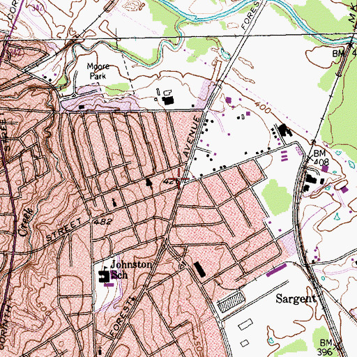 Topographic Map of Crest Chapel Baptist Church, TX