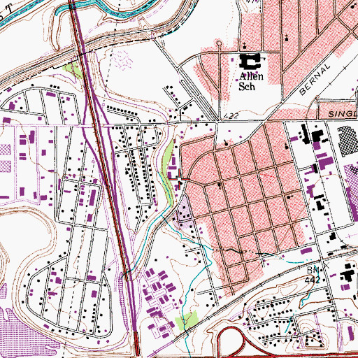 Topographic Map of Cursillo Center, TX