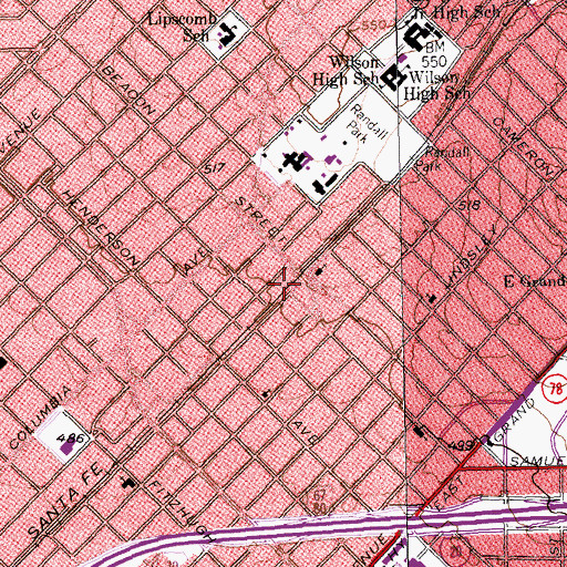 Topographic Map of Dallas Bible Baptist Church, TX