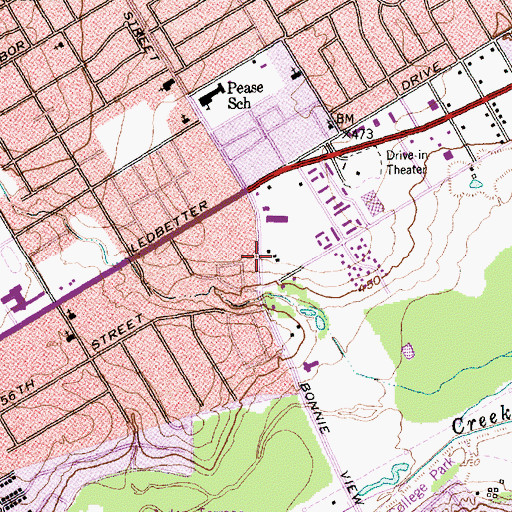 Topographic Map of Dallas Fellowship Seventh Day Adventist Church, TX