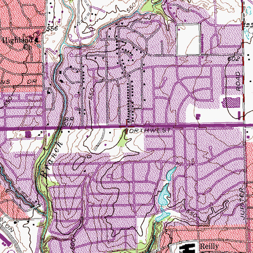 Topographic Map of Dallas First Assembly of God Church, TX