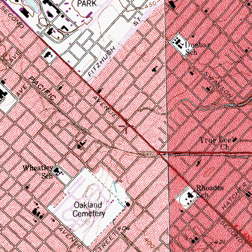 Topographic Map of Dallas Restoration Church, TX