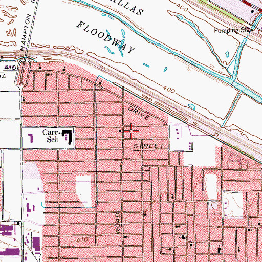 Topographic Map of Dallas West Congregation Church, TX