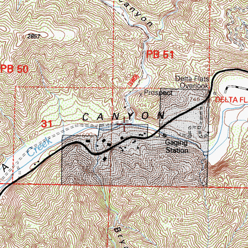 Topographic Map of Gold Canyon, CA