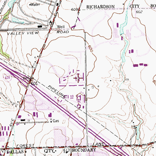 Topographic Map of De Bebe Bethlehem Church, TX