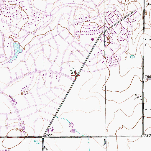 Topographic Map of Discovery Church, TX