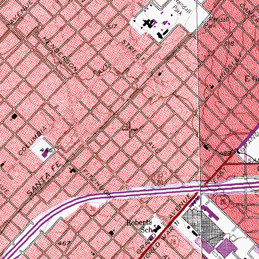 Topographic Map of East Dallas Congregational Church, TX
