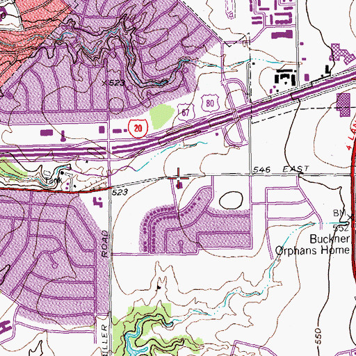 Topographic Map of Eastminster Presbyterian Church, TX
