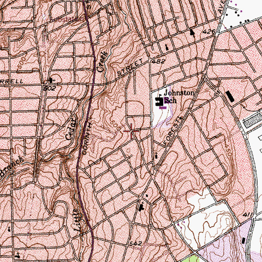 Topographic Map of Egypt Chapel, TX
