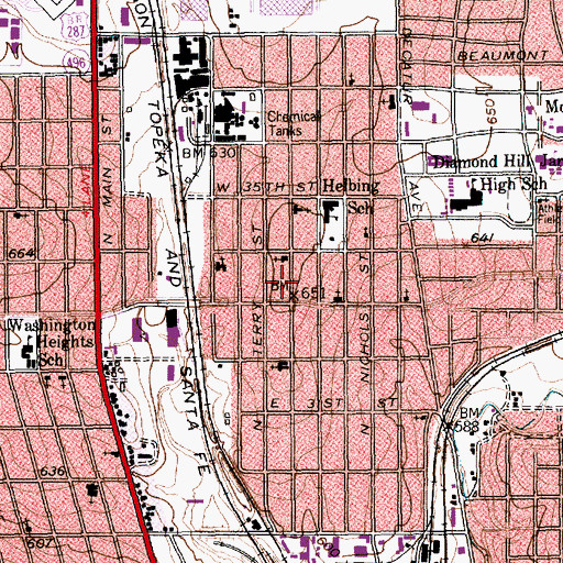 Topographic Map of El Calvario Methodist Church, TX