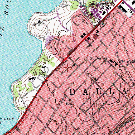 Topographic Map of El Divino Salvador Church, TX