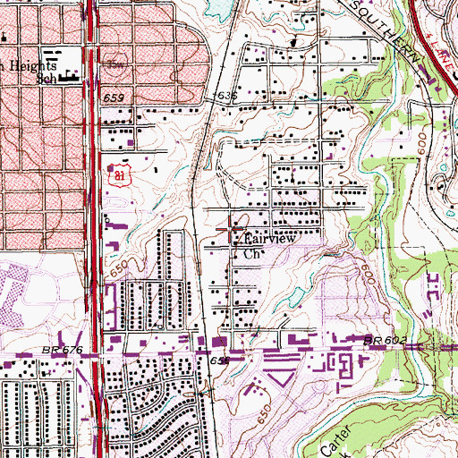 Topographic Map of El Shaddai Missionary Baptist Church, TX