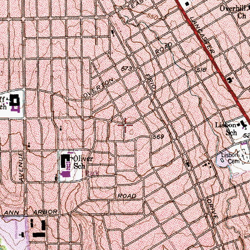 Topographic Map of Evangelical Temple Church, TX