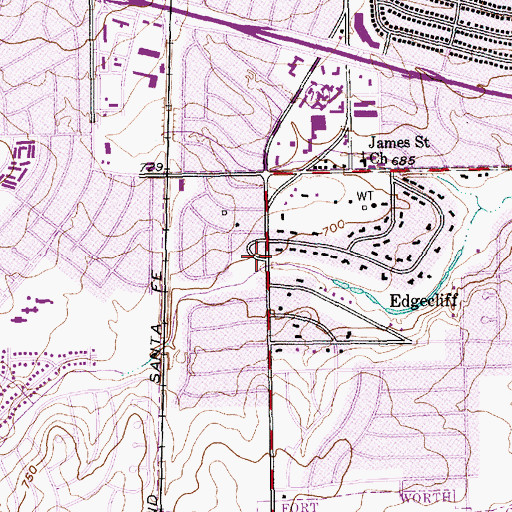 Topographic Map of Fair Park Baptist Church, TX