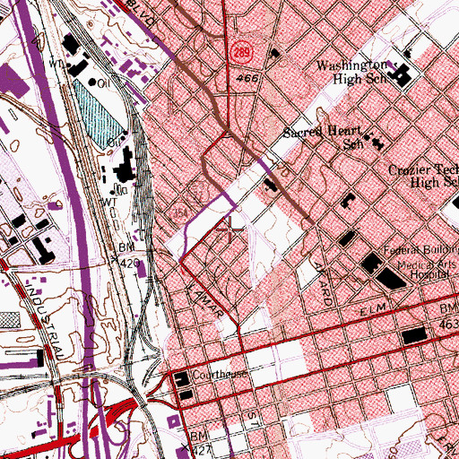 Topographic Map of Faith Community Church, TX