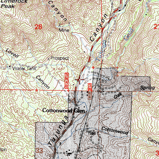Topographic Map of Gold Creek, CA