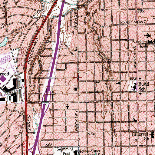 Topographic Map of Faith Missionary Baptist Church, TX