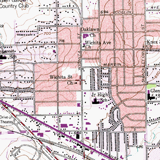Topographic Map of Faith Word Fellowship Family Church, TX