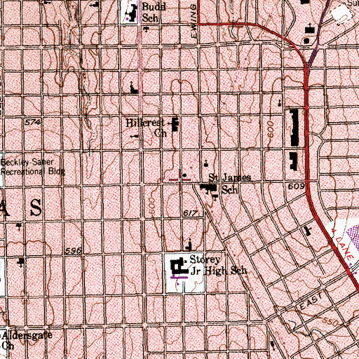 Topographic Map of First African Pentecostal Church, TX
