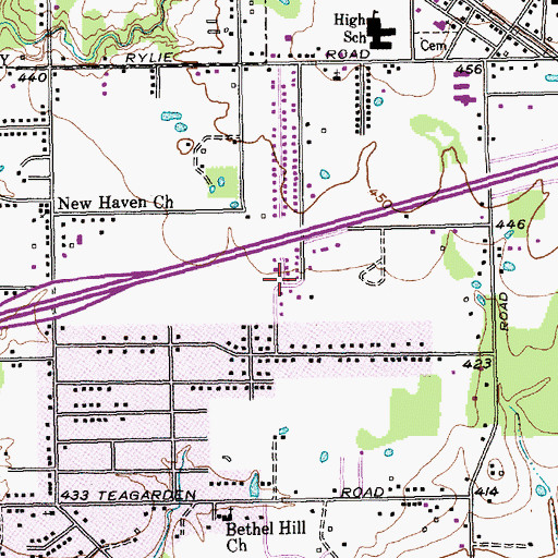 Topographic Map of First Evangelist Church of God, TX