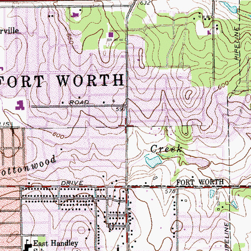 Topographic Map of First Jefferson Church, TX