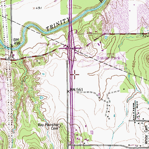 Topographic Map of Fort Worth East District Church, TX