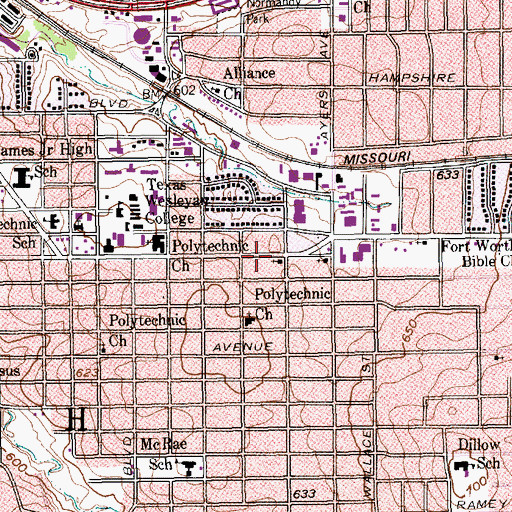 Topographic Map of Friendship Community Church, TX