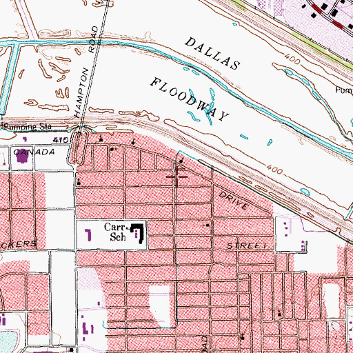 Topographic Map of Galilee Church of God in Christ, TX