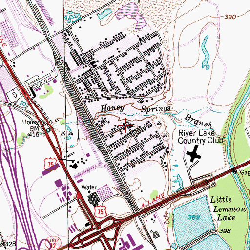 Topographic Map of Gethsemane Missionary Baptist Church, TX