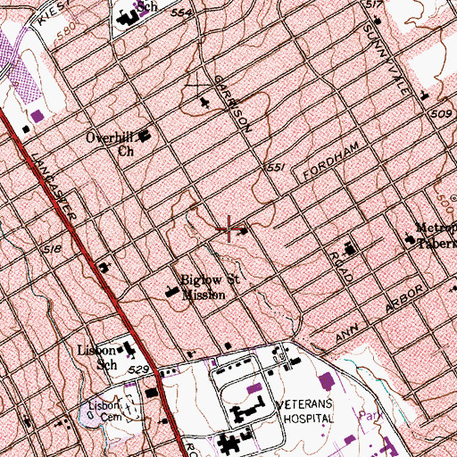 Topographic Map of Gods Prayer House, TX