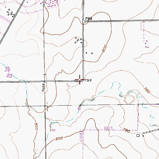 Topographic Map of Grace Lutheran Church, TX
