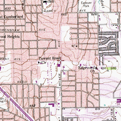 Topographic Map of Grace Temple Seventh Day Church, TX