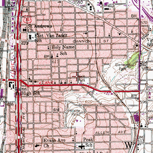 Topographic Map of Grand Revelation of Jesus Church, TX