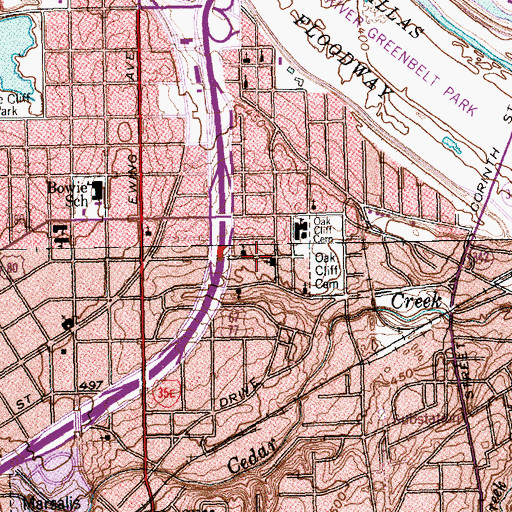 Topographic Map of Greater El Bethel Baptist Church, TX