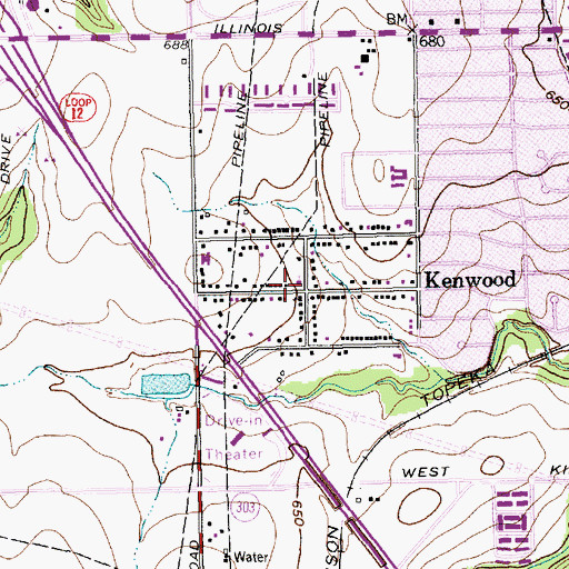 Topographic Map of Greater Faith Baptist Church, TX