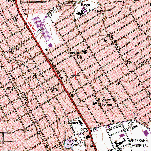Topographic Map of Greater Memorial Baptist Church, TX