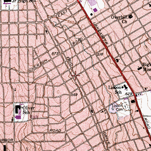 Topographic Map of Greater Mount Herman Baptist Church, TX
