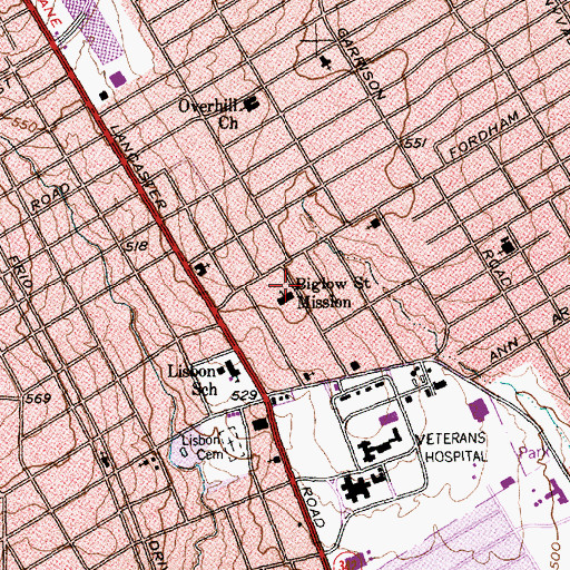 Topographic Map of Greater Mount Olive Baptist Church, TX