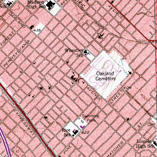 Topographic Map of Greater New Bethel Baptist Church, TX