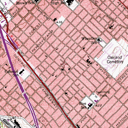 Topographic Map of Greater Saint John Baptist Church, TX